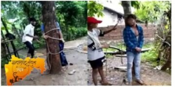 युवकाकडून लिफ्ट मागितली मधून निर्दयी पतीने पत्नीला 7 तास झाडाला बांधून मारहाण.
