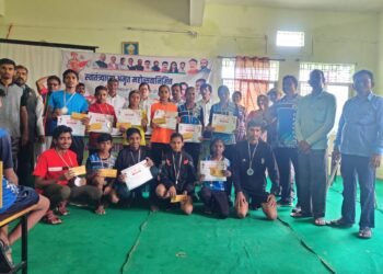 बेटाळा- चौगाण फाटा येथे स्वातंत्र्याच्या अमृतमहोत्सवा निमित्त भाजयुमोच्या वतीने भव्य दौड स्पर्धा.