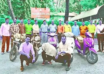 नाशिक: तडीपार असतानाही शहरात दुचाकी चोरणाऱ्या आरोपीला अटक, पाच दुचाकी हस्तगत.