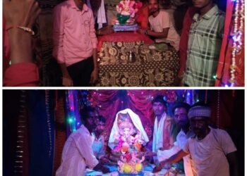 गोंडपिपरी तालुक्यात गणरायाचे थाटात आगमन!, सर्वत्र मंगलमय वातावरण.