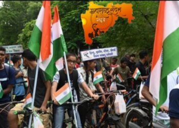 चंद्रपूर ‘हर घर झेंडा’ अभियानांतर्गत रॅलीद्वारे जनजागृती, विद्यार्थी, गटप्रेमी, नागरिकांचा सहभाग.