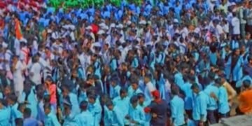 राजुऱ्यात दुमदुमला “भारत माता की जय ” चा जयघोष. हजारोच्या संख्येत निघाली प्रभातफेरी.