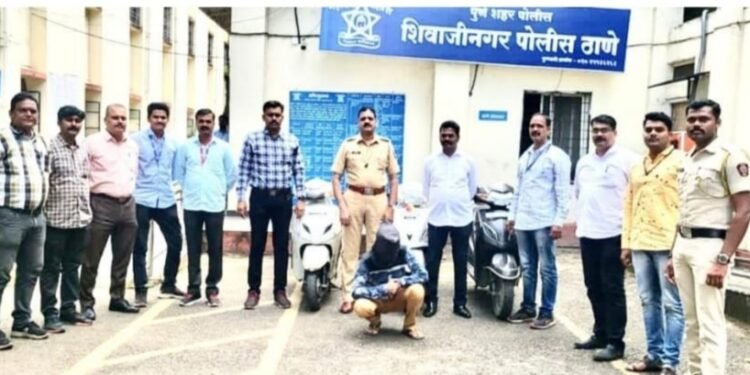 शिवाजीनगर पोलीसान कडून वाहन चोरीचे गुन्हे उघड. 2 मोटर सायकल बरोबर एक आरोपी ताब्यात.