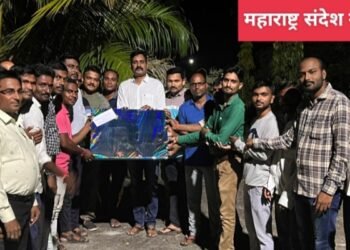 श्रीक्षेत्र धाबा उपपोलीस स्टेशनने कायदा सुव्यवस्था कायम राखण्यासाठी केलेल्या नियोजन व उत्तम कामगिरी बदल पोलिस निरीक्षक व पोलिस कर्मचाऱ्याचा सत्कार.