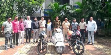 नाशिक: दोन मोटरसायकल चोर पोलिसांच्या जाळ्यात; तीन दुचाकी केल्या जप्त.