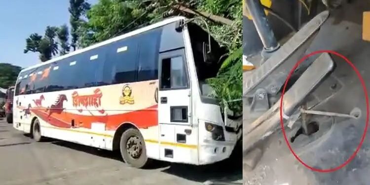 नाशिक पुणे महामार्गावर शिवशाही बसचा विचित्र अपघात. नाशिक जिल्हात अपघाताची मालिका सुरू.