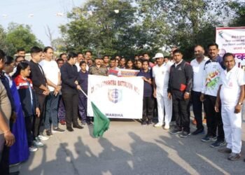 वर्धा येथे एकता दौडचे आयोजन, एकता दौडमुळे तरुणांमध्ये एकात्मतेची भावना निर्माण होईल.