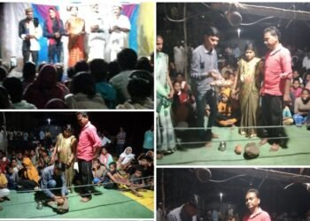 शारदा उत्सव सार्वजनिक शारदा महिला मंडळ उंदिरगावच्या वतीने शांततेत पार पडला दंडारीचा कार्यक्रम.