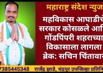 महविकास आघाडीचे सरकार कोसळले आणि गोंडपिंपरी शहराच्या विकासाला लागला ब्रेक: सचिन चिंतावार