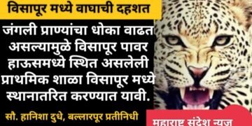 जंगली प्राण्यांचा धोका वाढत असल्यामुळे विसापूर पावर हाऊसमध्ये स्थित असलेली प्राथमिक शाळा विसापूर मध्ये स्थानातरित करण्यात यावी.