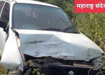 गोंडपिपरी:कारचालकाचेनियंत्रण सुटल्याने, कार आणि आँटोचा भीषण अपघात, पाच जण जखमी.