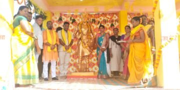 जिम्मलगटा येते वीर बाबूराव शेडमाके यांच्या पुतळ्याचे अनावरण व बिरसा मुंडा जयंती साजरी.