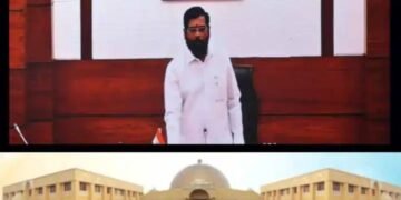 अहमदनगर: भारतरत्न डॉ. बाबासाहेब आंबेडकर सामाजिक न्याय भवनाच्या नूतन इमारतीचे मुख्यमंत्री एकनाथ शिंदे यांनी केले दृरदृष्यप्रणालीद्वारे लोकार्पण.