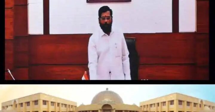 अहमदनगर: भारतरत्न डॉ. बाबासाहेब आंबेडकर सामाजिक न्याय भवनाच्या नूतन इमारतीचे मुख्यमंत्री एकनाथ शिंदे यांनी केले दृरदृष्यप्रणालीद्वारे लोकार्पण.