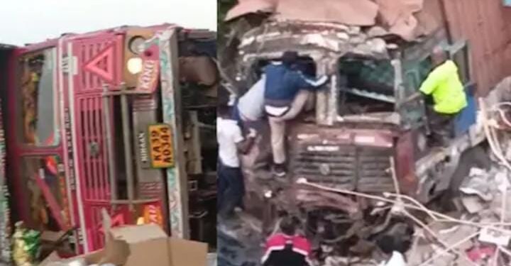 मुंबई पुणे एक्स्प्रेस वेवर खोपोली घाटात भीषण अपघात, 2 कंटेनर 100 फूट खोल दरीत कोसळले.