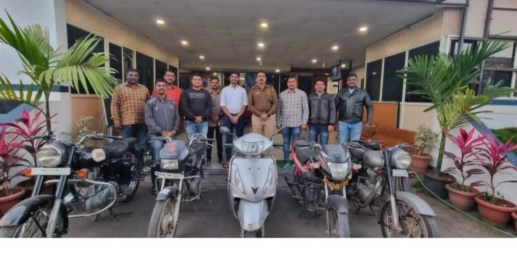 हौस मजेसाठी वाहन चोरी करणा-या सराईताकडुन ५ दुचाकी वाहने जप्त