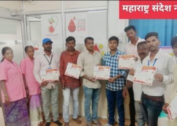 पोलीस मित्र संघ महाराष्ट्र संस्थापक अध्यक्ष शाम घाडगे यांच्या वाढदिवसा निमित्त रक्तदान शिबिराचे आयोजन.