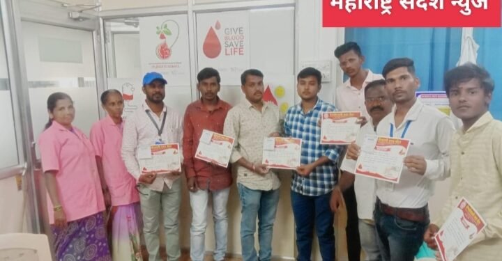 पोलीस मित्र संघ महाराष्ट्र संस्थापक अध्यक्ष शाम घाडगे यांच्या वाढदिवसा निमित्त रक्तदान शिबिराचे आयोजन.