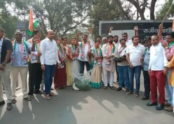 नाशिक शहरात आज राष्ट्रवादी काँग्रेसच्या वतीने आज अनोखे आंदोलन.