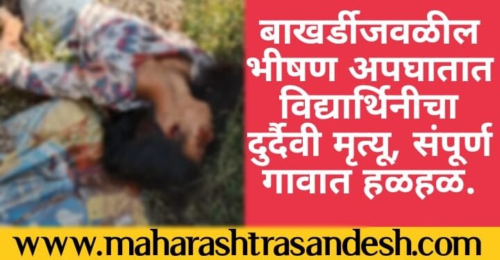 कोरपणा तालुक्यातील बाखर्डीजवळील भीषण अपघातात विद्यार्थिनीचा जागीच मृत्यू, संपूर्ण गावात हळहळ.