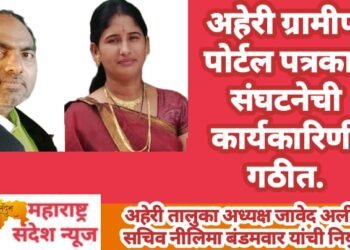 अहेरी ग्रामीण पोर्टल पत्रकार संघटनेची कार्यकारिणी गठीत, तालुका अध्यक्ष जावेद अली तर सचिव नीलिमा बंडमवार यांची नियुक्ती.