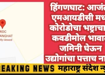 हिंगणघाट: आजंती एमआयडीसी मध्ये कोरोडोचा भष्ट्राचार, कवडीमोल भावात जमिनी घेऊन उद्योगांचा पत्ताच नाही.