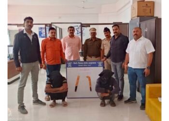 बेकायदेशिर रित्या हत्यार जवळ बाळगुन दहशत माजवणारे दोन इसमांचेवर हिंजवडी पोलीसांची कारवाई