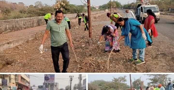 वर्धा शहरात श्रमदानातून स्वच्छता अभियान विविध स्वयंसेवी संघटनांचा सहभाग.