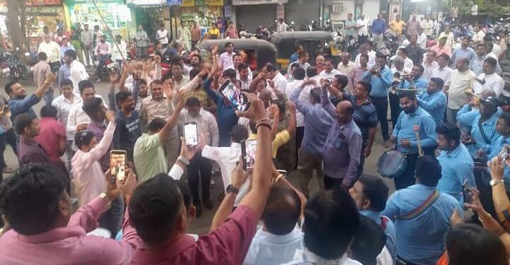 कोकण विभाग शिक्षक मतदारसंघ निवडणुक, ज्ञानेश्वर म्हात्रे विजय पनवेल भाजपच्यावतीने  जल्लोष.