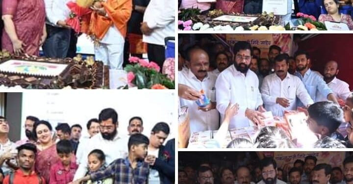 मुख्यमंत्री एकनाथ शिंदे यांच्या जुन्या मित्र परिवार व सहकाऱ्यांच्या वतीने वाढदिवस मोठ्या उत्साहात साजरा.