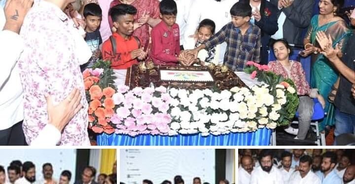 ठाण्यातील दिव्यांग व विशेष मुलांच्या उपस्थितीत मुख्यमंत्री एकनाथ शिंदे यांनी वाढदिवस साजरा केला.