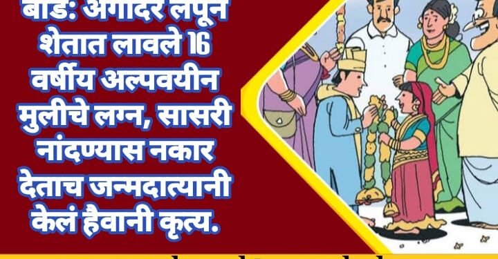 बीड: अगोदर लपून शेतात लावले 16 वर्षीय अल्पवयीन मुलीचे लग्न, सासरी नांदण्यास नकार देताच जन्मदात्यानी केलं हैवानी कृत्य.