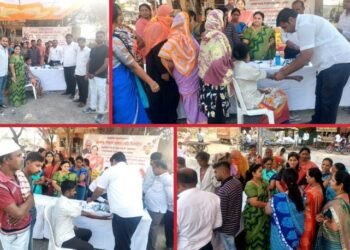 पाचोरा येथिल आठवडे बाजार परिसरात मोफत रक्त तपासणी शिबिराचे आयोजन.