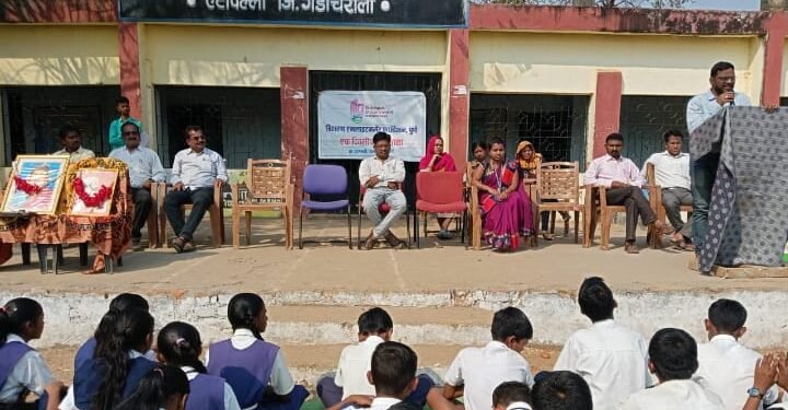 जिल्हा परिषद हायस्कूल तथा कनिष्ठ महाविद्यालय एटापल्ली येथे शिवाजी महाराज जयंती व क्रांतिज्योती सावित्रीबाई फुले स्मृतिदिन साजरा.