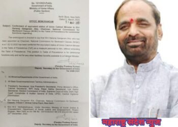 राष्ट्रीय मागासवर्गीय आयोगाचे अध्यक्ष हंसराज अहीर यांना केंद्रीय कॅबिनेट मंत्रीपदाचा दर्जा.