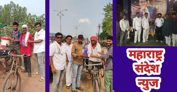 बल्लारपूर: भारतरत्न महामानव डाॅ.बाबासाहेब आंबेडकर यांची 132 व्या जंयती निमित्त गरजू लोकांना उपयोगी वस्तू वाटप.