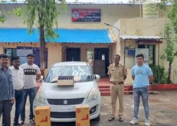 दारूची अवैध वाहतूक करणाऱ्यावर वडनेर पोलिसांची दारूबंदी कायद्यान्वये कार्यवाही चारचाकी वाहनासह लाखोंचा देशी – विदेशी दारू साठा जप्त.