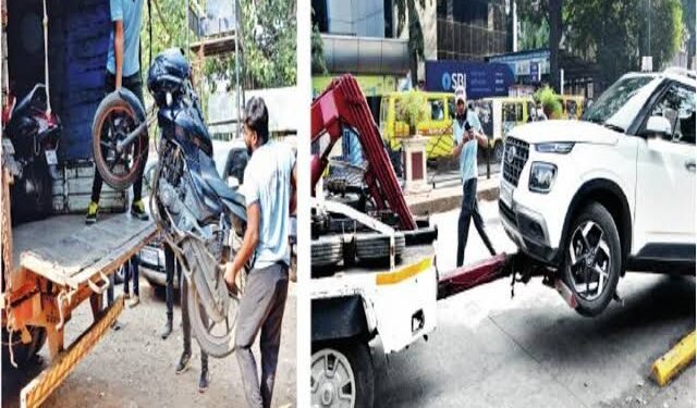 पिंपरी चिंचवड शहरात ‘टोईंग’ नावाखाली वाहन चालकाची लूट? दंडाच्या नावाखाली चक्क वसुली? पोलिसांचे दुर्लक्ष.