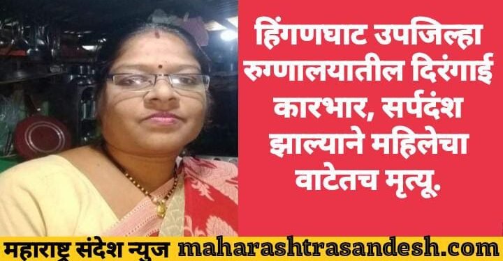 हिंगणघाट उपजिल्हा रुग्णालयातील दिरंगाई कारभार, सर्पदंश झाल्याने महिलेचा वाटेतच मृत्यू.
