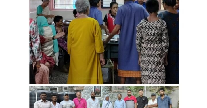 युवासेना महाराष्ट्र सचिव किरणदादा साळी यांचा वाढदिवस मदर तेरेसा वृद्धाश्रम येथे साजरा.