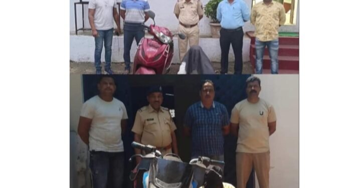 हिंगणघाट पोलिसांची धडक कारवाई, दोन वेगवेगळ्या चोरीच्या गुन्ह्यांत चोरलेल्या दुचाकी सह चोरांना शिताफीने अटक.