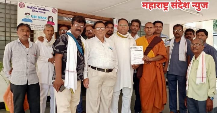 हिंगणघाट येथे काँग्रेस पार्टीच्या वतीने नांदेड जिल्हातील बोंढार  येथील हत्याकांडाच्या घटनेचा निषेध.