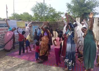 जिवती तालुक्यातील आरोग्य वर्धीनी उपकेंद्र पुनागुडा येथे आतंरराष्ट्रीय योगा दिन साजरा.