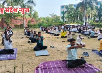 बीड येथील आदित्य शिक्षण संस्थेत आंतरराष्ट्रीय योग दिवस उत्साहपूर्ण वातावरणात साजरा..