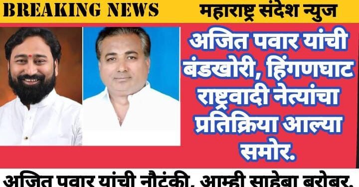 अजित पवार यांची बंडखोरी, हिंगणघाट राष्ट्रवादी नेत्यांचा प्रतिक्रिया आल्या समोर.