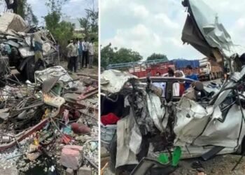 महाराष्ट्र परत एक भीषण अपघाताने हादळला, ट्रेलर बनला यमदूत; 11 वाहनांना धडक, 10 लोकांचा मृत्यू, 23 जण जखमी.