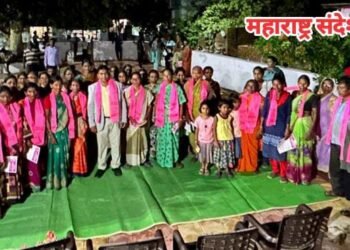 भारत राष्ट्र समितिचे गुलाबी वादळ डाॅ. उमेश वावरे याच्या नेतृत्वात नंदोरी गावात दाखल.