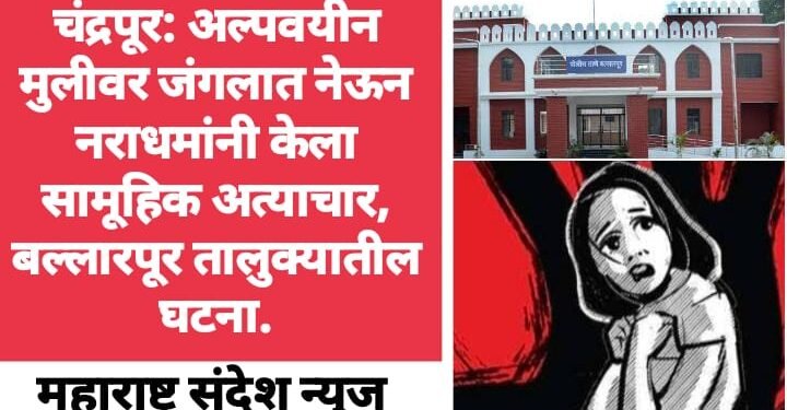 चंद्रपूर: अल्पवयीन मुलीवर जंगलात नेऊन नराधमांनी केला सामूहिक अत्याचार, बल्लारपूर तालुक्यातील घटना.