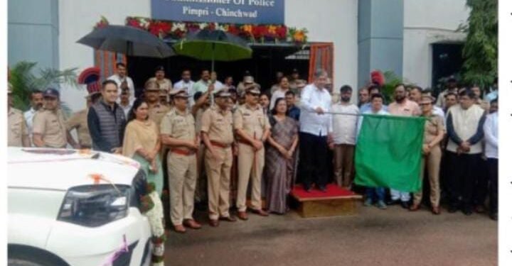 पालकमंत्री चंद्रकांत दादा पाटील यांच्या हस्ते पिंपरी चिंचवड पोलीस आयुक्तालयाच्या नवीन वाहनांचे लोकार्पण.