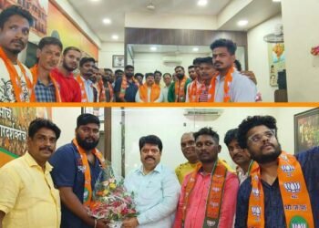 मुंबई शेकडो माथाडी कामगारांचा भारतीय जनता पक्षा मध्ये जाहीर प्रवेश.